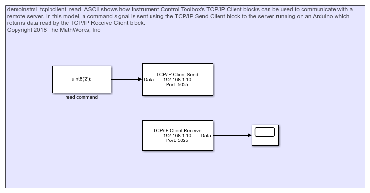 TCP/IP客户端块与Arduino服务器通信